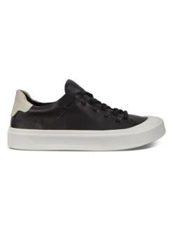 ECCO Leder-Sneakers "Flexure T-Cap" In Schwarz